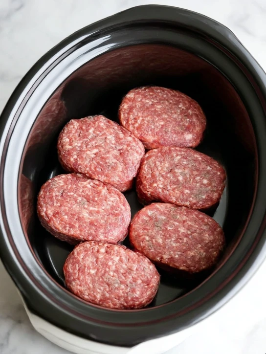 4-Ingredient Slow Cooker Salisbury Steak Patties
