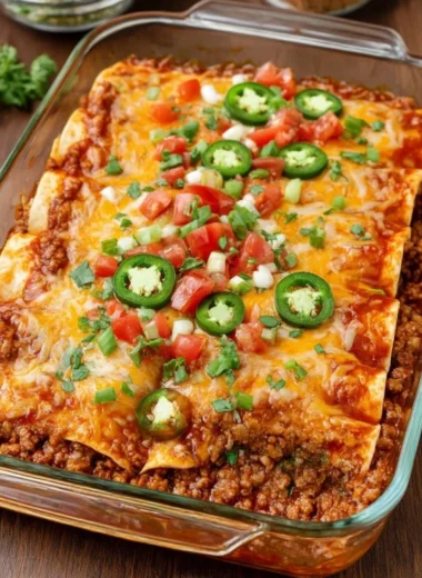 5ingredient Baked Beef Enchilada Casserole