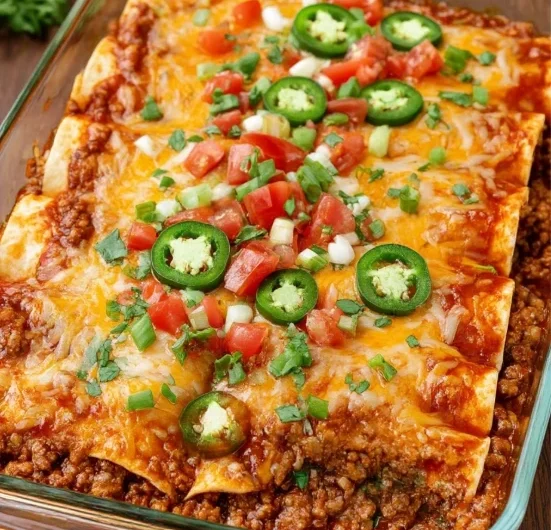 5ingredient Baked Beef Enchilada Casserole