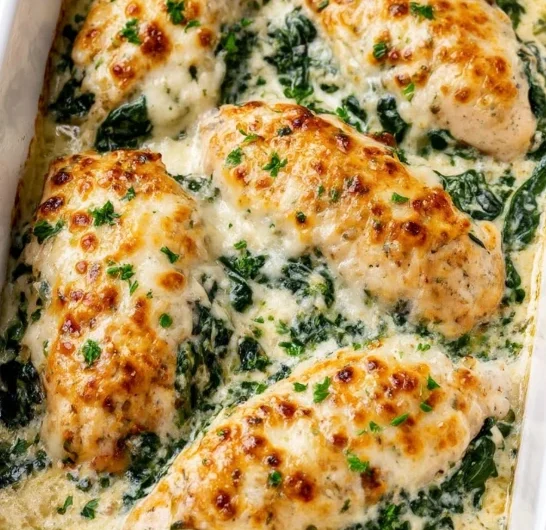 5ingredient Baked Spinach Chicken Casserole
