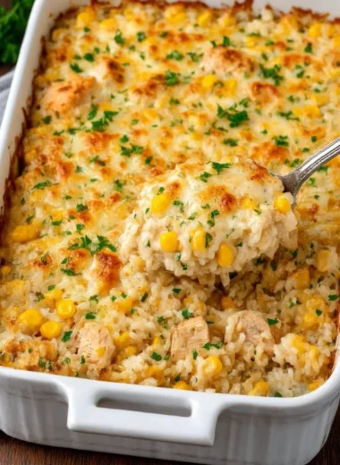 5ingredient Cheesy Chicken Rice Bake
