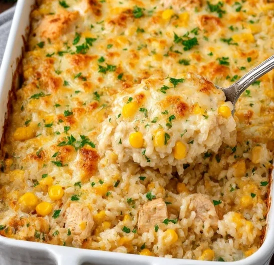 5ingredient Cheesy Chicken Rice Bake