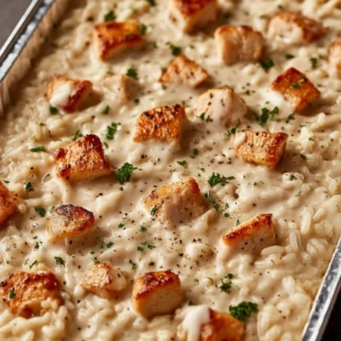 5ingredient Creamy Chicken Rice Casserole Foil Tray