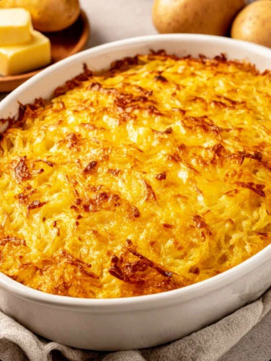 6-Ingredient Baked Cheesy Hash Browns
