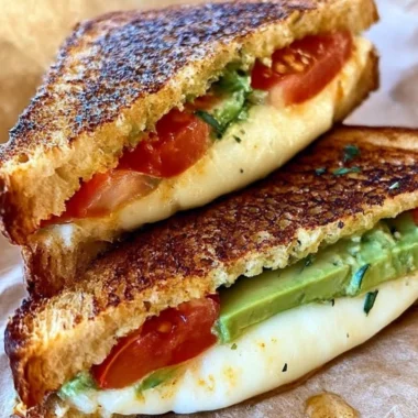 Avocado Mozzarella Tomato Grilled Cheese Sandwich