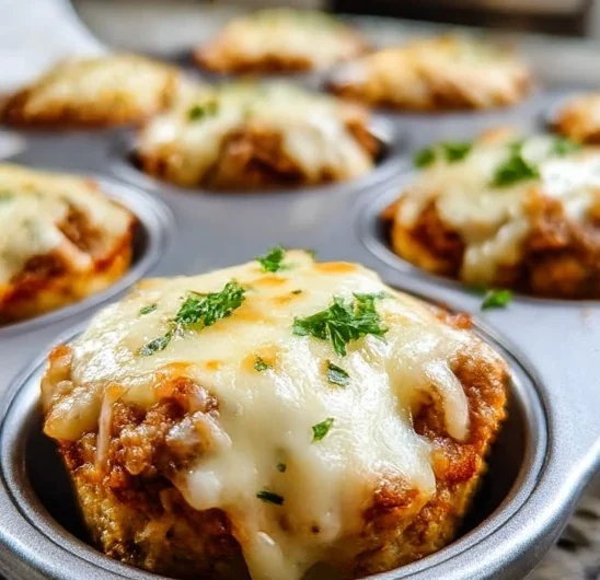 Cheesy Muffin Tin Meatloaf Bites