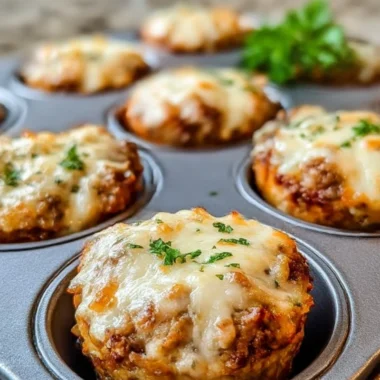 Cheesy Muffin Tin Meatloaf Bites