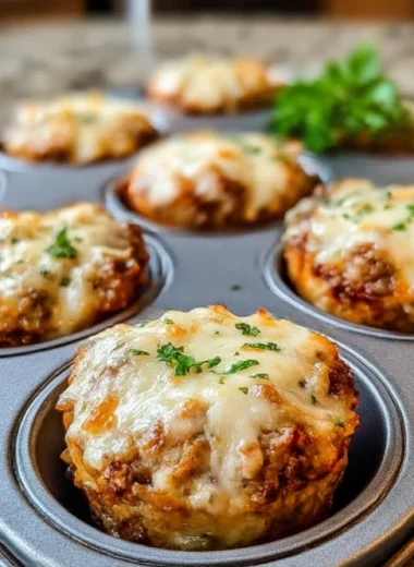 Cheesy Muffin Tin Meatloaf Bites