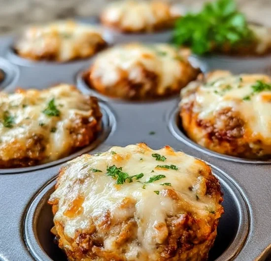 Cheesy Muffin Tin Meatloaf Bites