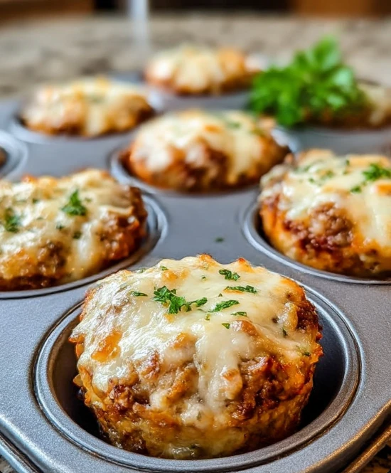 Cheesy Muffin Tin Meatloaf Bites
