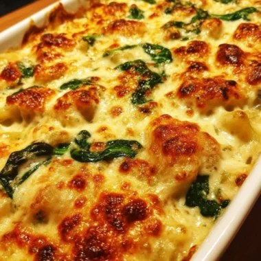 Chicken Spinach Alfredo Bake