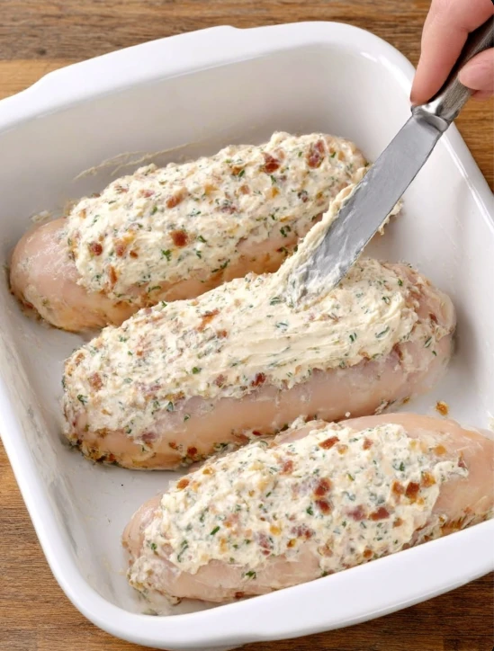 Creamy Ranch Bacon Cheddar Baked Chicken Breasts