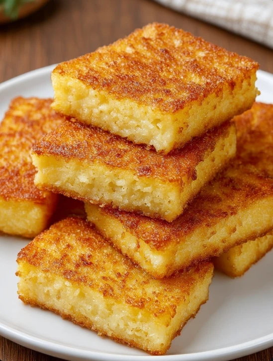 Crispy Fried Cornmeal Mush Slices