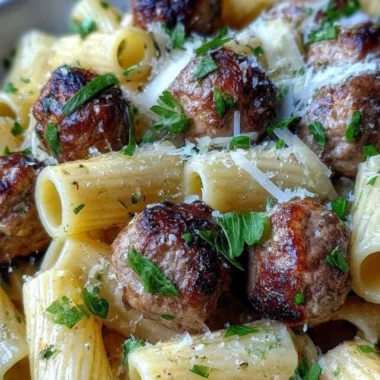 Garlic Butter Sausage Bites Pasta