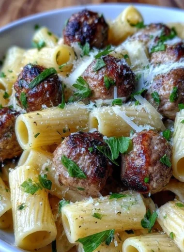 Garlic Butter Sausage Bites Pasta