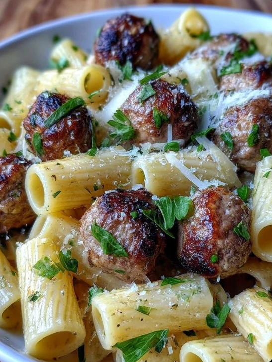 Garlic Butter Sausage Bites with Pasta