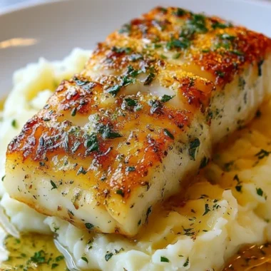Golden Seared Cod Herb Butter Sauce