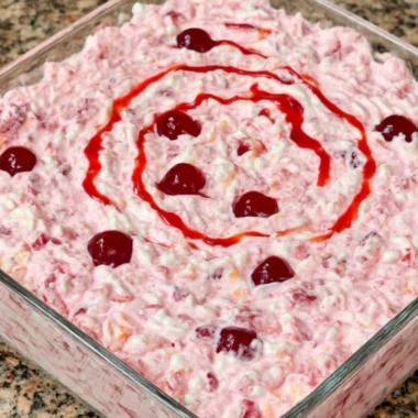Grandmas Cherry Fluff Frozen Salad