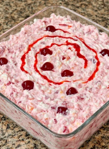 Grandmas Cherry Fluff Frozen Salad