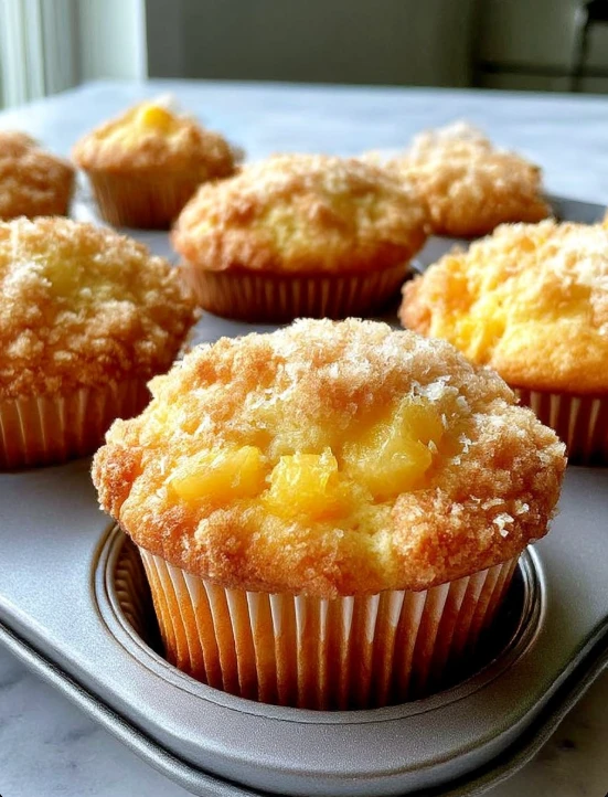 Hawaiian Pineapple Cake Muffins