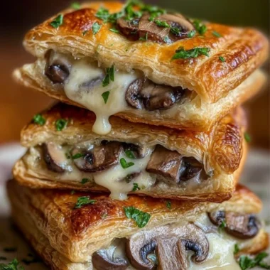 Mushroom Swiss Cheese Puff Pastries