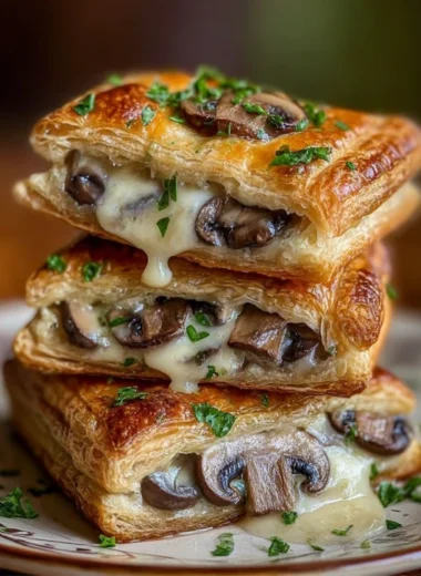 Mushroom Swiss Cheese Puff Pastries