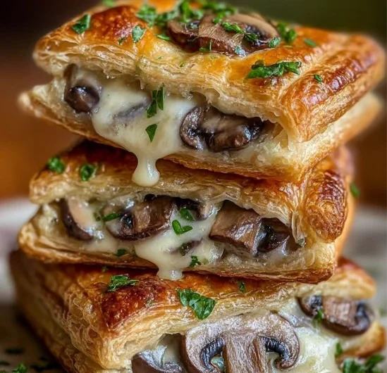 Mushroom Swiss Cheese Puff Pastries