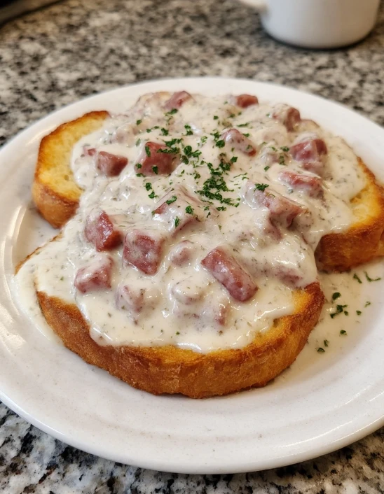Old-Fashioned Creamed Chipped Beef on Toast