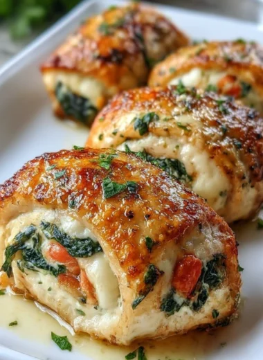 Roasted Chicken Stuffed Red Pepper Spinach Mozzarella