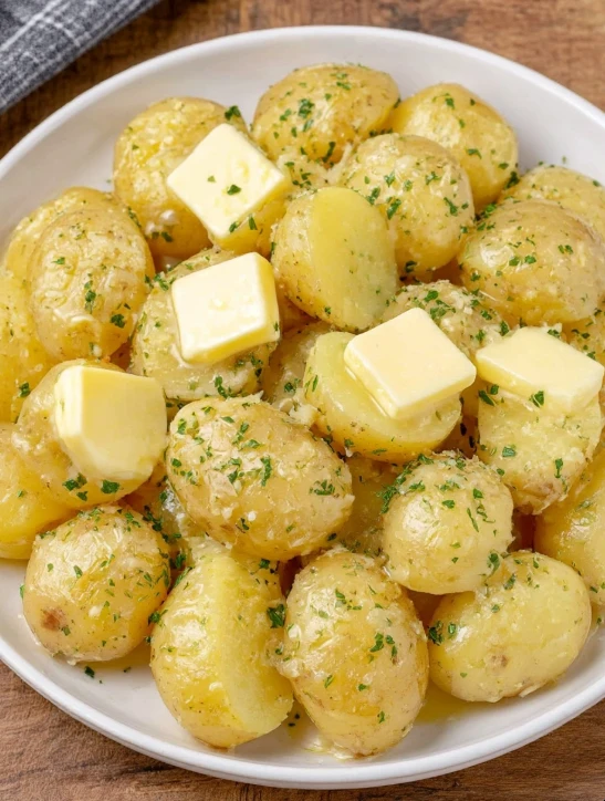 Simple Boiled Potatoes with Butter