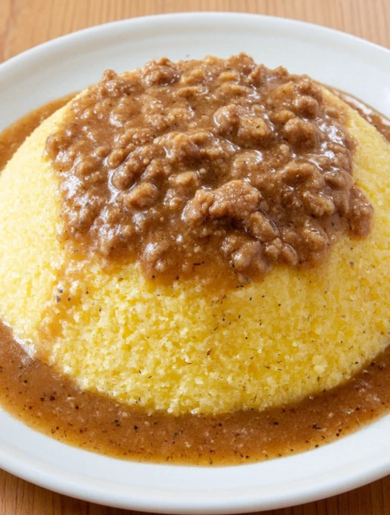 Simple Cornmeal Mush with Skillet Gravy