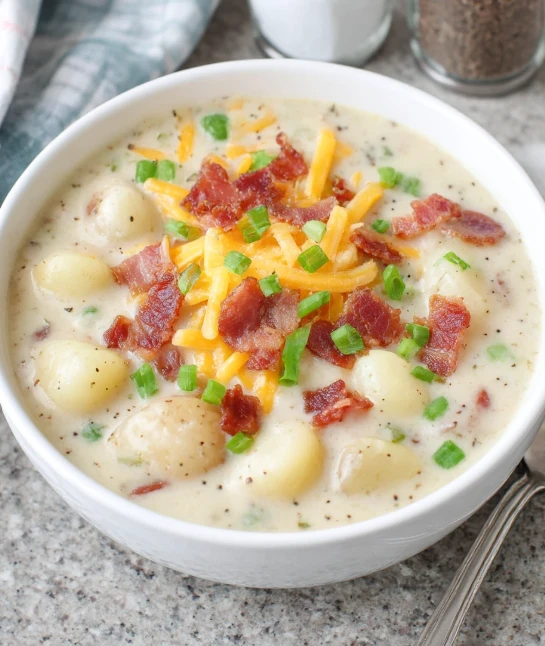 Simple Depression-Era Potato Soup in a Bowl