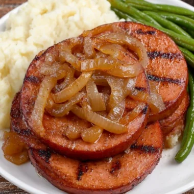 Fried Bologna Onions Plate