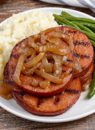 Fried Bologna Onions Plate