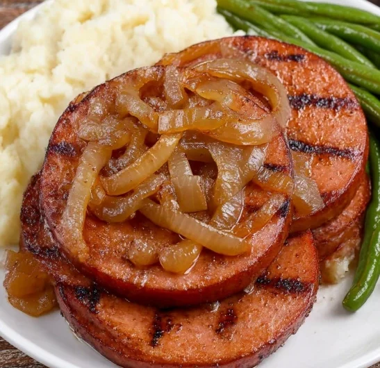 Fried Bologna Onions Plate