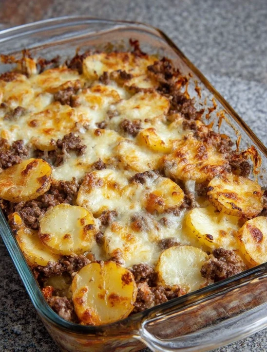 Simple Oven-Baked Beef and Potato Bake