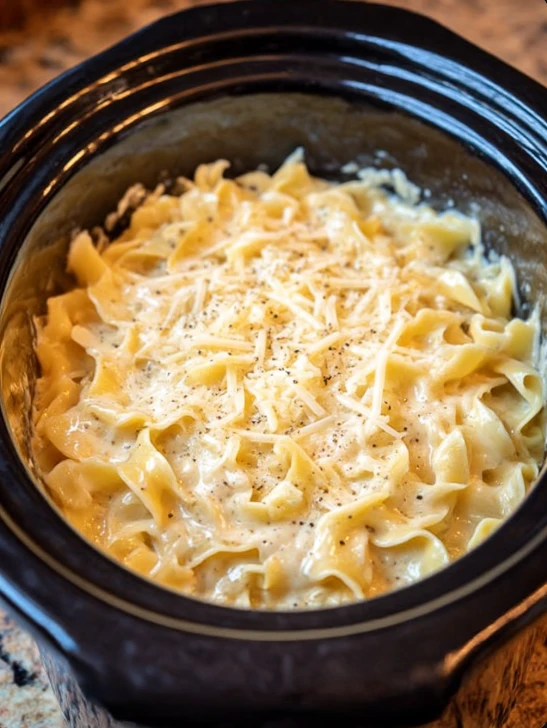Slow Cooker Amish 3-Ingredient Buttery Noodle Bake