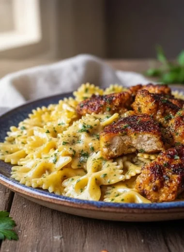 Garlic Butter Chicken with Bowtie Pasta
