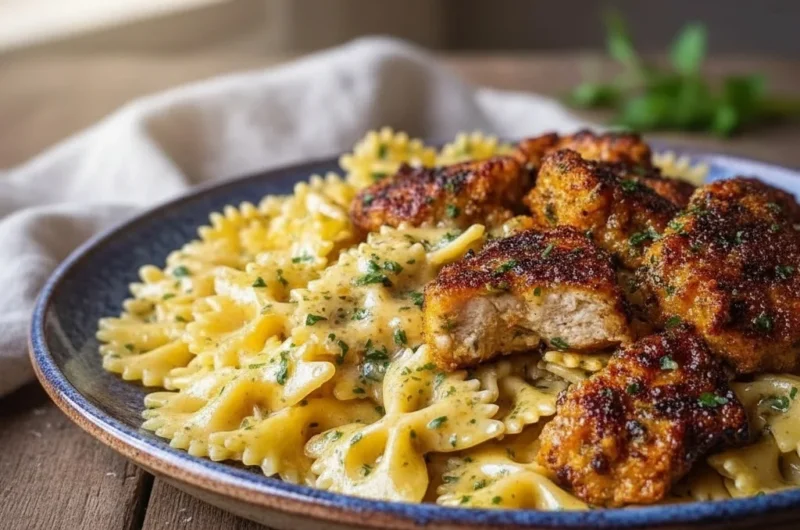 Garlic Butter Chicken with Bowtie Pasta