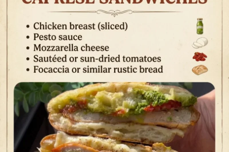 Chicken Pesto Caprese Sandwiches